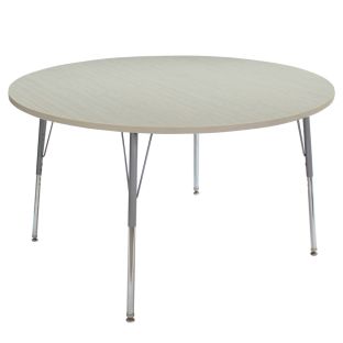 48" Round La Madera Activity Table with Standard Legs - Sanddrift/Silver