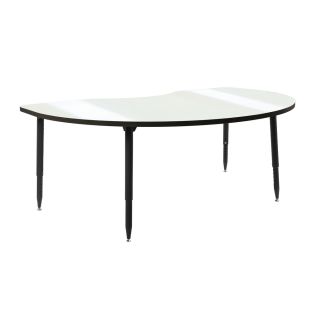 Adapte 48" x 72" Kidney Dry-Erase Activity Table with Adjustable Tapered Legs - Whiteboard/Black