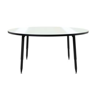 Adapte 60" Round Dry-Erase Activity Table with Adjustable Tapered Legs - Whiteboard/Black