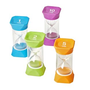 Set of 4 Sand Timers - 1, 2, 5, and 10 minutes