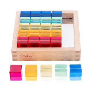 Gem Cubes with Mirror Tray - 25 pieces