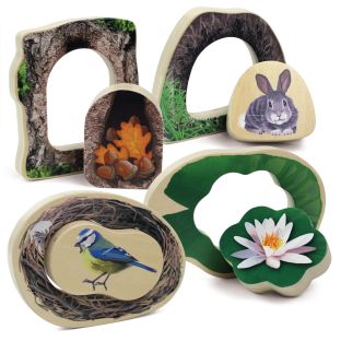 Who's Hiding? Woodland Animals - Four 2-piece Puzzles