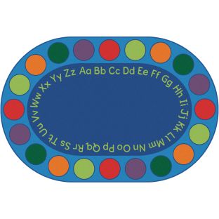 Circletime Alphabet Oval Seating Rug - 6' x 9'