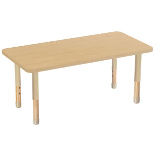 24" x 48" Rectangle Activity Table with Adjustable Chunky Wood Legs - Maple Grain/Natural Wood