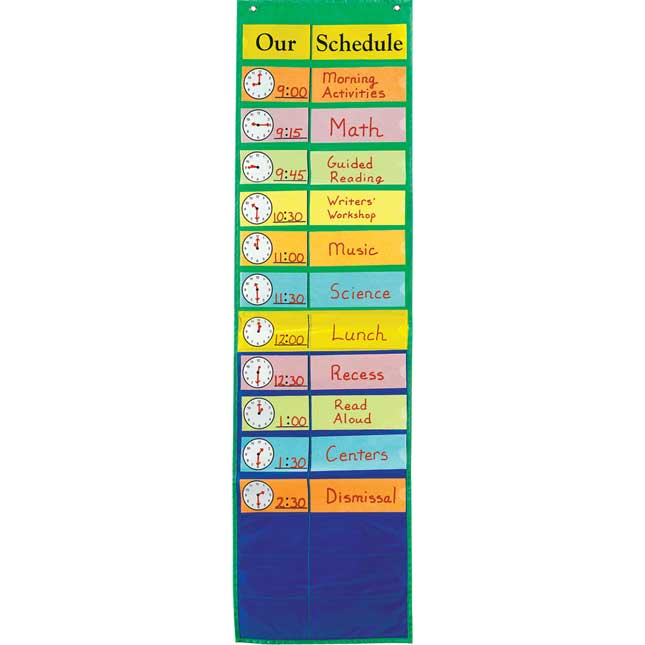 Deluxe Scheduling Black Pocket Chart