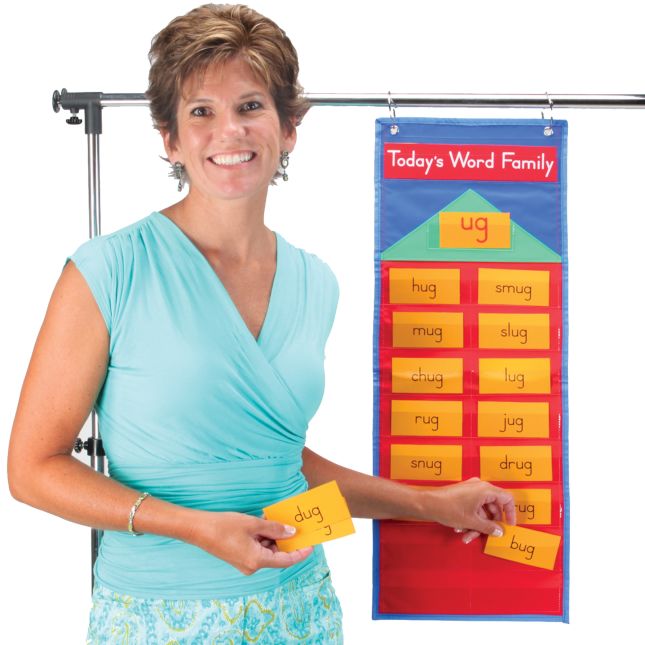 Really Good Stuff® Word Family Pocket Chart™ - 1 pocket chart, 385 cards