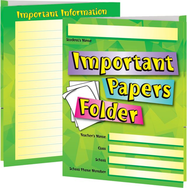 Important Papers Folders - 12 folders