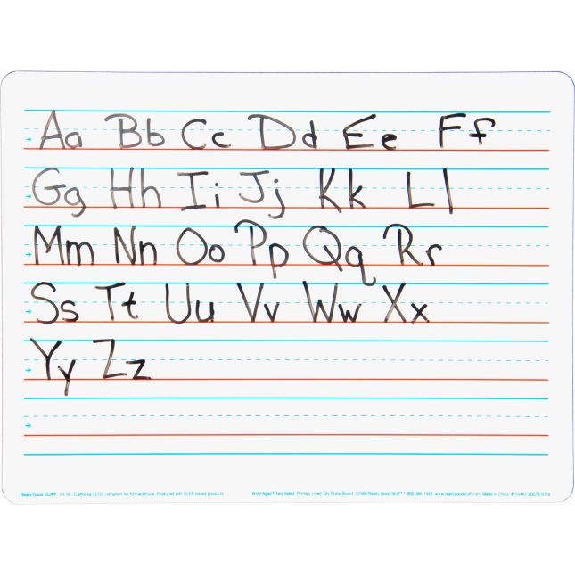 Two-Sided Primary Lined Dry Erase Boards - Non-Magnetic - 6 boards