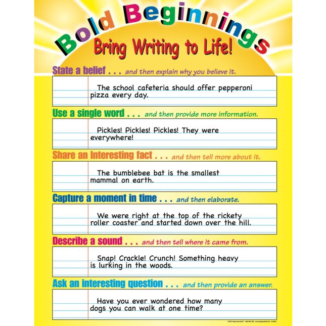 Bold Beginnings: Bring Writing to Life! Poster