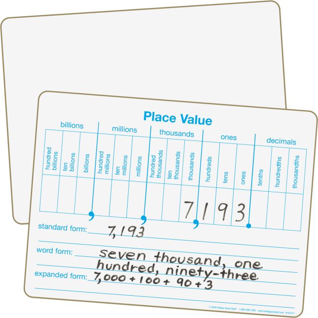 Really Good Stuff® Place Value Dry Erase Board