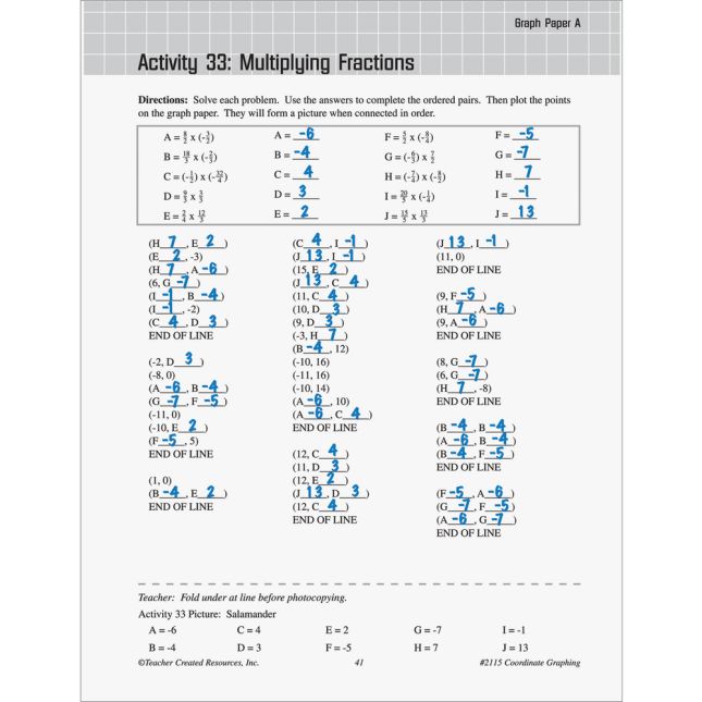 Coordinate Graphing Book - 1 Book