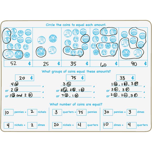 Time And Money Two-Sided Dry Erase Board Set