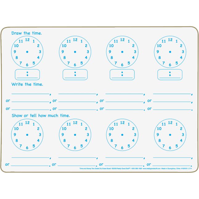 Time And Money Two-Sided Dry Erase Board Set