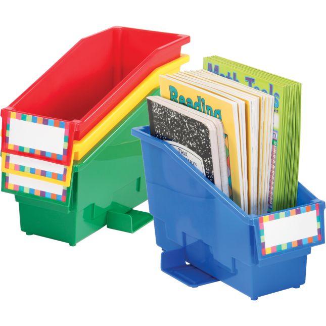 Book And Binder Holder With Stabilizer Wing And Label Holder™ – 4-Pack