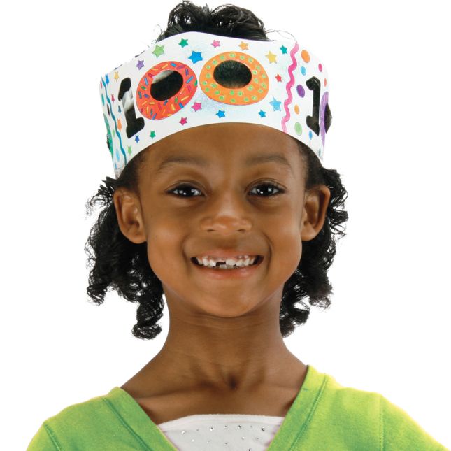 Ready-To-Decorate® 100th Day Crowns - 24 crowns