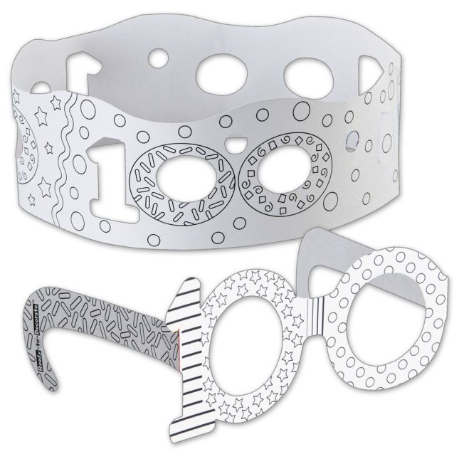 Ready-To-Decorate® 100th Day Glasses And Crowns Kit