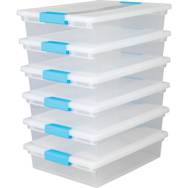 Really Good Stuff® Stackable Storage Tubs With Locking Lid- Small - 5 tubs,  5 lids