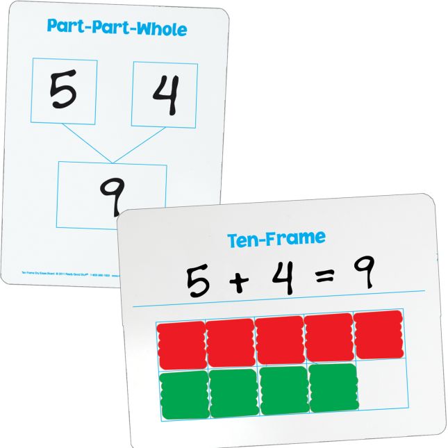 Ten-Frame And Part-Part-Whole Two-Sided Dry Erase Board Set