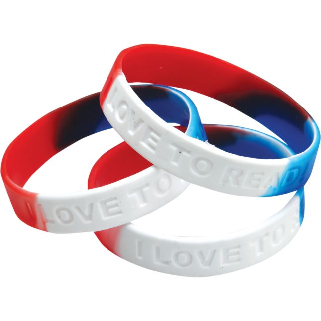 I Love To Read! Silicone Bracelet - 24 bracelets