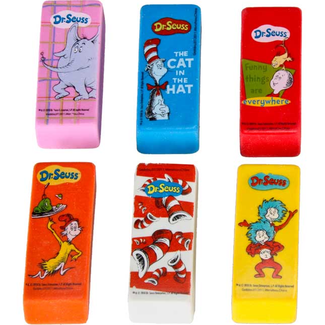 Dr. Seuss™ Beveled Erasers - Set of 36