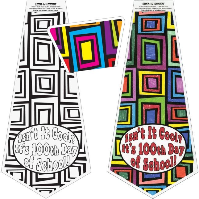 Ready-To-Decorate® Isn't It Cool? It's 100th Day Of School! Ties - 24 ties