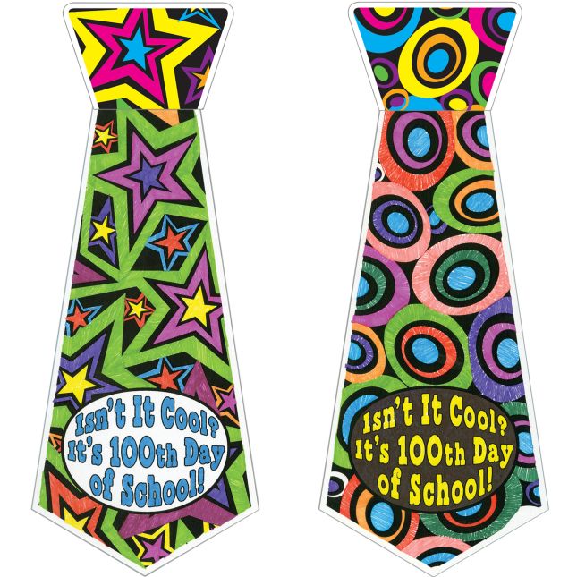 Ready-To-Decorate® Isn't It Cool? It's 100th Day Of School! Ties - 24 ties