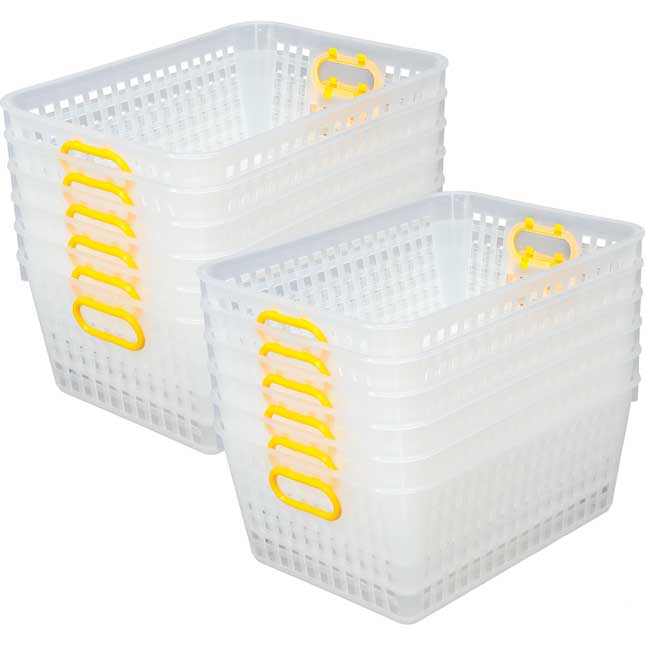 Book Baskets, Large Rectangle Clear - 12 baskets