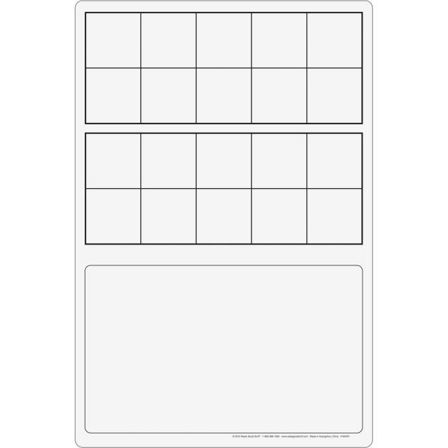 Magnetic Double Ten-Frame Dry Erase Demonstration Board Kit - Deluxe - 7 dry erase boards, 50 magnets