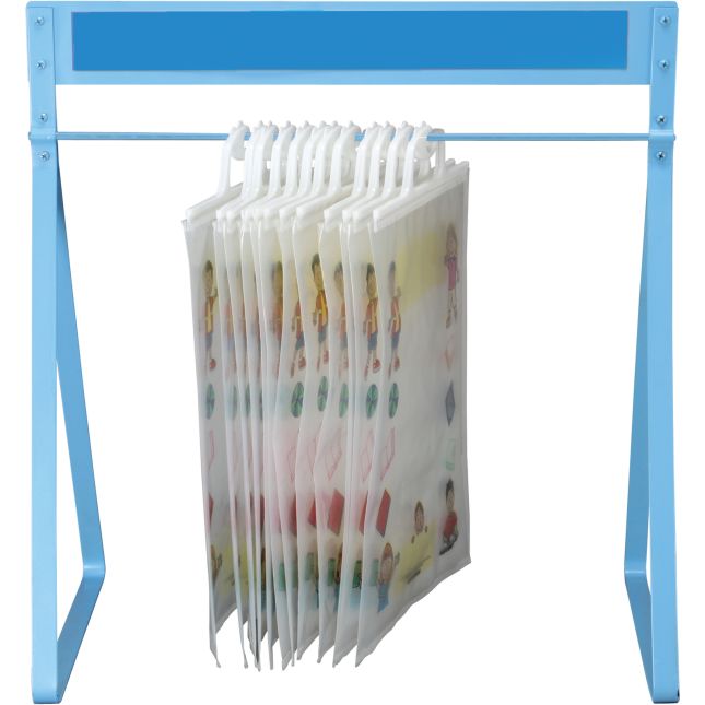 Really Good Stuff® Store More Hang-Up Totes And Sturdy Rack™ - 1 rack, 12 storage bags