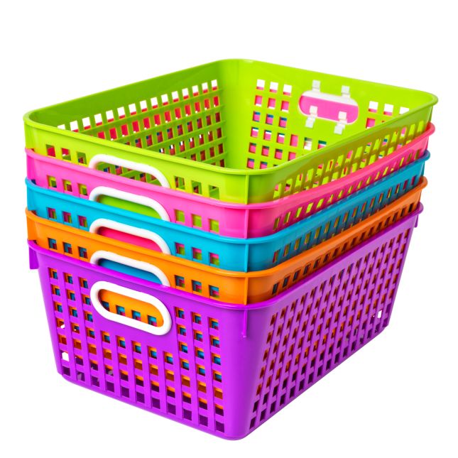 Really Good Stuff® Book Baskets, Large Rectangle with