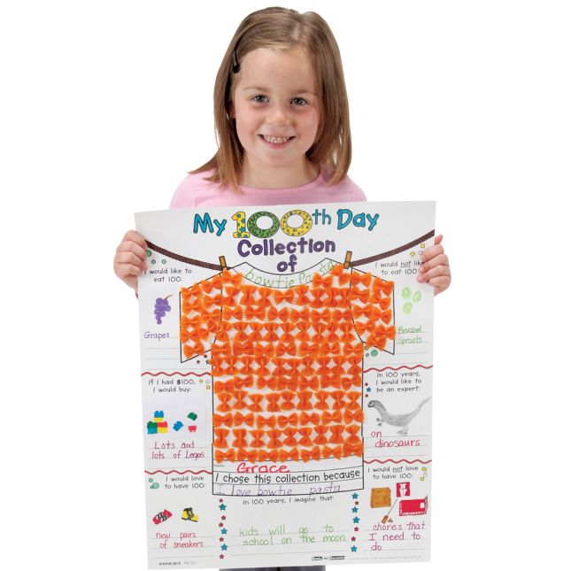 Really Good Stuff® My 100th Day Collection Ready-To-Decorate®  Poster Tee