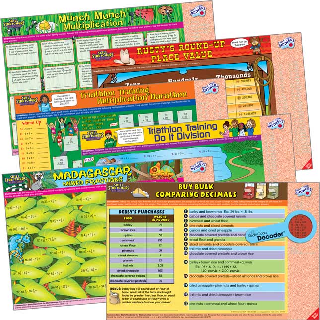 Skill Stretchers With Decoders™ Grade 4 Math - Set 1