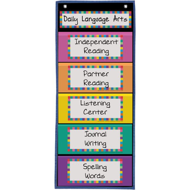 Programmable Clip 'N' Track Pocket Chart™ - 1 pocket chart, cards, pins