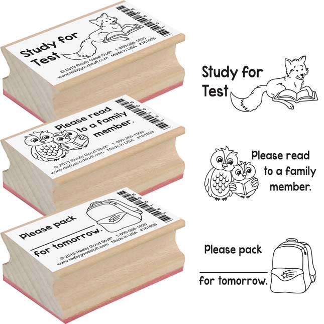 Student/Parent Reminder Rubber Stamp Set