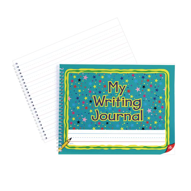 Deluxe Spiral Landscape Writing Journals (Teal Star Cover) - 112 Pages