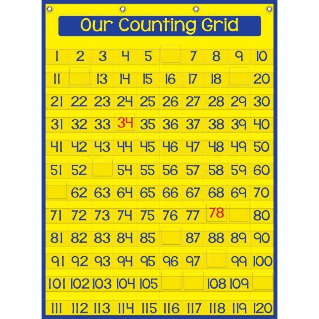 Really Good Stuff® Our Counting Grid Pocket Chart™ - 120 Number Cards