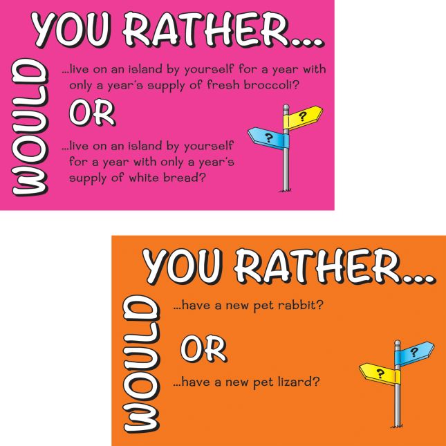 Would You Rather...Opinion Writing Prompts - 18 cards