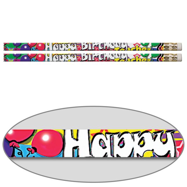 Happy Birthday Fiesta Pencils - 12 pencils