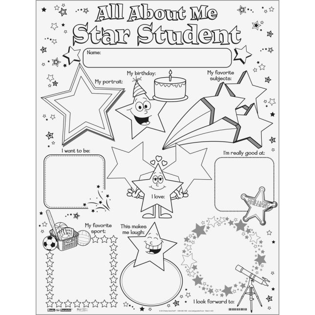 Ready-To-Decorate® All About Me Star Student Posters - 24 posters