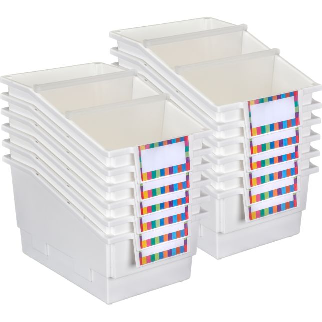 Really Good Stuff® 12-Pack Single-Color Chapter Book Library Bins™ With Dividers