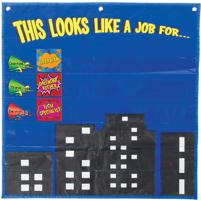 This Looks Like A Job For... Superhero Pocket Chart™ - 1 pocket chart kit