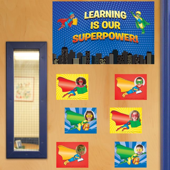 Learning Is Our Superpower Display - 1 banner, 9 masks, 32 cards