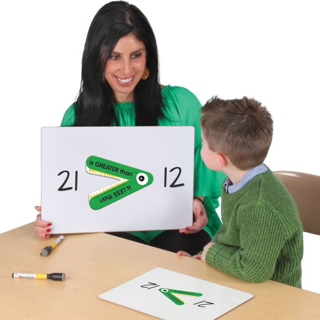 Greater Than Or Less Than Student And Teacher Manipulatives Kit - 1 teacher gator, 24 student gators