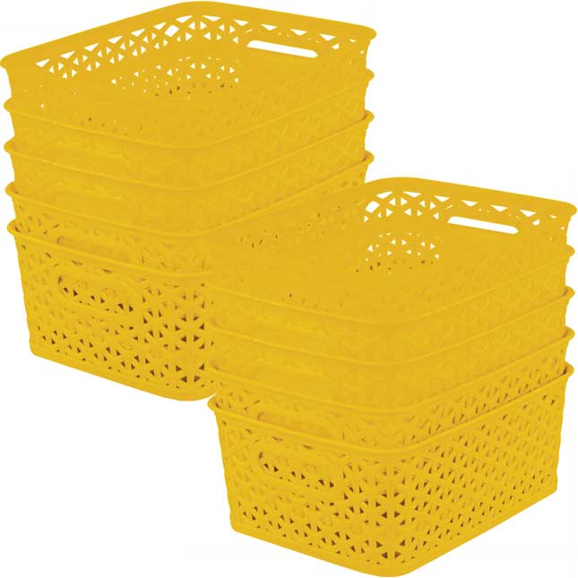 Book And Supply Baskets, Medium Rectangle - 12-Pack