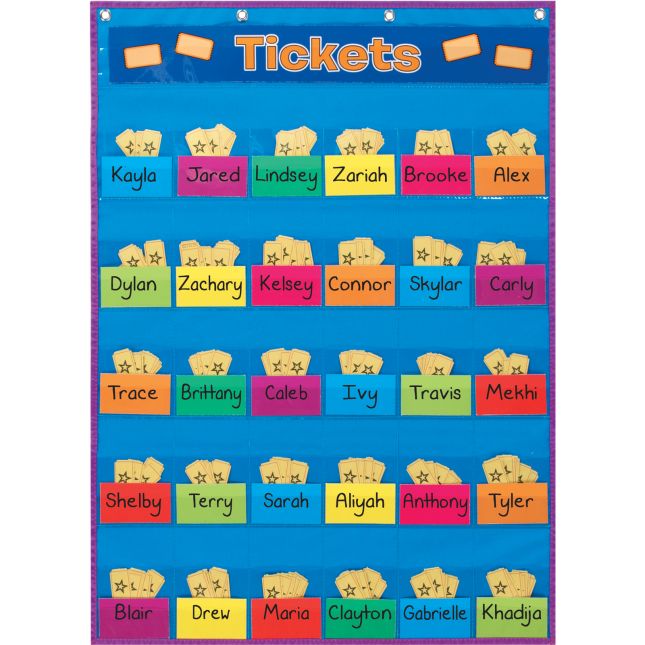 Student Park-And-Store Pocket Chart™ - 1 pocket chart, 46 cards