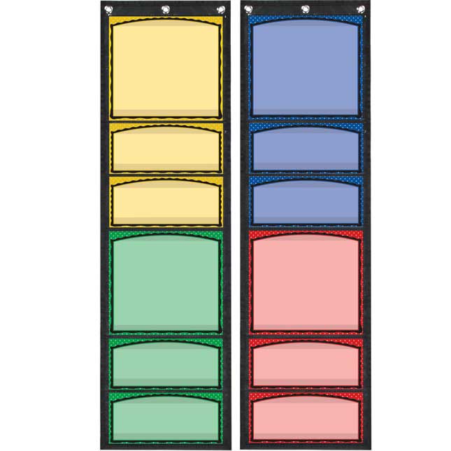 Programmable Grouping EZ-Tuck Pocket Charts™ - 2 pocket charts, 24 cards