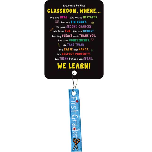 Welcome To This Classroom Zipper Pulls - 12 zipper pulls, 12 cards