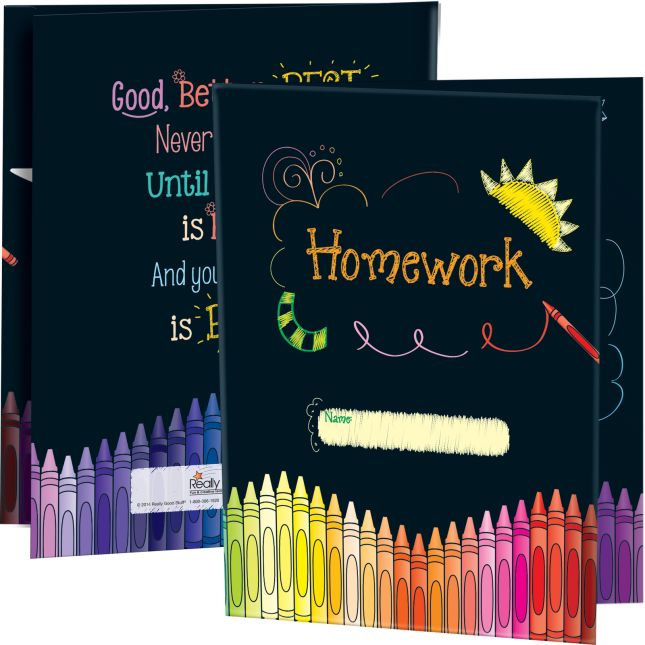 Homework Tri-Fold 3-Pocket Folders - 12 folders