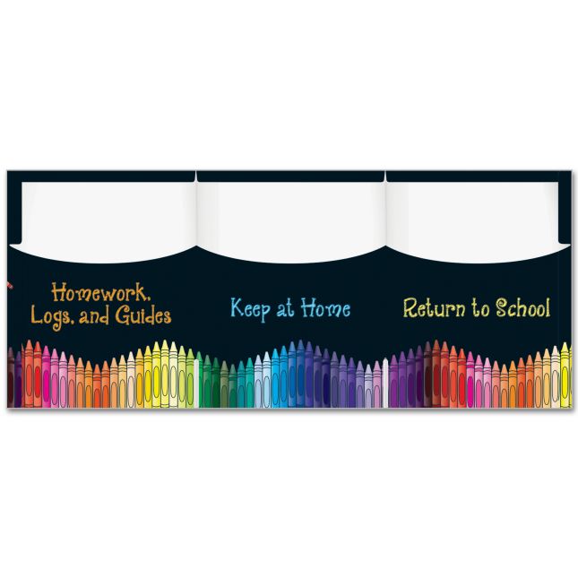 Homework Tri-Fold 3-Pocket Folders - 12 folders