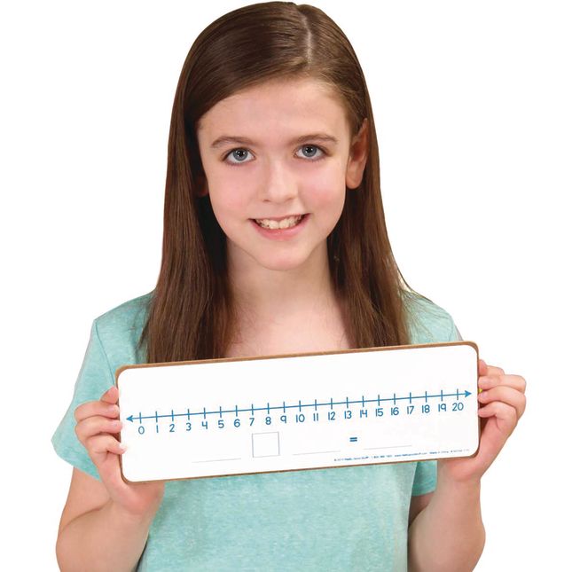 Harloon 24 Pcs Dry Erase Number Line Boards 4 x 12 Inch Double Sided White